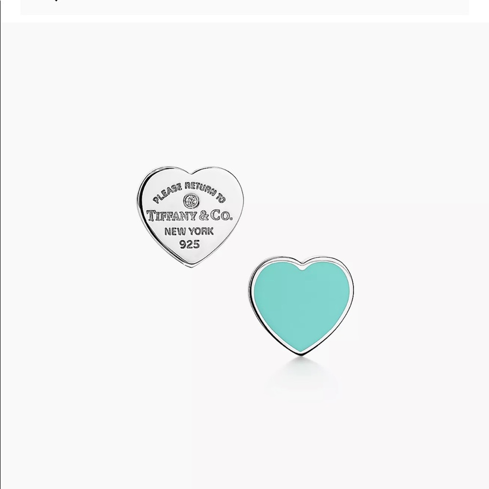 Tiffany & Co. Earrings in Silver with Tiffany Blue and a Diamond, Mini